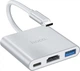 USB-хаб Hoco HB14 Easy use Type-C adapter (Type-C to USB3.0+HDMI+PD) Silver (6931474725790) - изображение 1