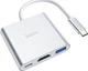 USB-хаб Hoco HB14 Easy use Type-C adapter (Type-C to USB3.0+HDMI+PD) Silver (6931474725790) - изображение 2