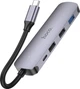 USB-хаб Hoco HB27 Type-C multi-function converter (HDTV+USB3.0+USB2.0 x 2+PD) Metal Gray (6931474769329) - зображення 2