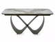 Стол обеденный раскладной кухонный Infinity Ceramic (160–240)×95 см Керамика Белый / Медный каркас Signal - изображение 3