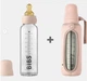 Скляна дитяча пляшечка BIBS Baby Glass Bottle повний комплект Blush - 240 ml + Чохол в подарунок - зображення 3