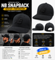 Бейсболка-кепка NB Snapback черная Rip-Stop с перфорацией, летняя унисекс, регулируемая 56-59 см - изображение 6