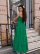 Сарафан женский макси с широкой юбкой зеленого цвета 38451 One Size - изображение 4
