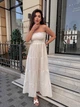 Сарафан женский макси с широкой юбкой молочного цвета 38454 One Size - изображение 2