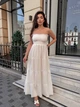 Сарафан женский макси с широкой юбкой молочного цвета 38454 One Size - изображение 5