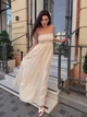Сарафан женский макси с широкой юбкой бежевого цвета 38453 One Size - изображение 2