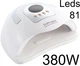 Профессиональная лампа для маникюра Nail Lamp SUN X 26 MAX 380W UV/LED для покрытия ногтей гель лаком, гелем белая - изображение 1