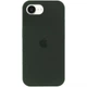 Чохол Silicone Premium case з захистом камери для iPhone 16e та iPhone 17e Full Camera Protective dark green 2266 - изображение 1