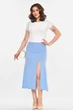 Юбка женская однотонная в рубчик голубого цвета Fashion размер 42-44 (215251) - изображение 2