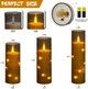 Набор LED свечей 4 шт, безполумные декоративные свечи с эффектом мерцания, пульт, серые, 14-20 см - изображение 5