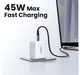 Зарядний пристрій UGREEN X524 45W USB-C GaN Fast Charger White (65053) - зображення 2