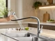 Кухонний змішувач Faucet CR-8428 з висувною лійкою та поворотом 360°. Змішувач для кухні з аератором хром. - зображення 4