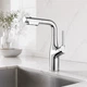 Кухонний змішувач Faucet CR-8428 з висувною лійкою та поворотом 360°. Змішувач для кухні з аератором хром. - зображення 8