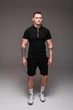 Футболка t-shirt поло мужская с воротником трикотажная на змейке XXL черная (2530) - изображение 3