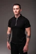 Футболка t-shirt поло мужская с воротником трикотажная на змейке XXL черная (2530) - изображение 5