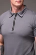 Футболка t-shirt поло мужская с воротником трикотажная на змейке XXL серая (2530) - изображение 5