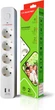 Сетевой фильтр-удлинитель Euroelectric с USB Type C Х4 10 А 2 м Белый (EE-104USB/C-2M) - изображение 2
