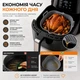 Силиконовая форма для аэрогриля с ручками и выемками для слива жидкости, квадратная, с антипригарным покрытием, 19х23х18х6 см, серый (136651709) - изображение 2