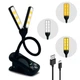 Акумуляторна LED-лампа для читання книг на прищіпці з Type-C , гнучкий міні-ліхтар для книг із 3 режимами світла та захистом очей - зображення 1