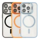 Чохол Premium TPU+PC+Metal Stand Case with MagSafe and Camera Lenses для iPhone 15 Pro Grey - зображення 3