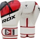 Боксерские перчатки RDX кожа 12 унций белый красный - изображение 1