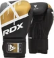 Боксерские перчатки RDX кожа 10 унций черные золотые - изображение 1