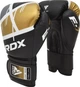 Боксерские перчатки RDX кожа 10 унций черные золотые - изображение 2
