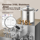 Каструля MAXCOOK супова, нержавіюча сталь 316L, подвійне дно, 24 см, MCT9873 - зображення 5