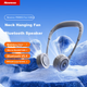Newmine PBS002 Вентиляторний динамік з Bluetooth, безшумний складний вентилятор, музичний путівник, динамік для дітей для занять спортом та велоспортом на відкритому повітрі, білий. - зображення 4