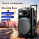 Newmine B12 Square Dance 12-дюймовий зовнішній гучномовець Bluetooth-колесо портативна електрична дерев'яна гітара інструмент для гри в караоке бас-гітара вуличний продавець ріг адаптер - изображение 5