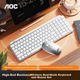 Комплект бездротовий AOC KM600 Wireless/Bluetooth White - зображення 3