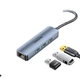 Док-станція розширення порту SAMZHE Type-C на Gigabit Ethernet, чотиривхідний розгалужувач, мережевий кабель RJ45 для ноутбуків Apple, Huawei, Xiaomi, адаптер, док-станція розширення HWK08 - изображение 2