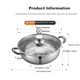 Двосторонній гарячий горщик Maxcook з нержавіючої сталі 316, 32 см з кришкою, сумісний з газовими та індукційними плитами, MCT2003 - изображение 4