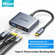 Док-станция расширения SAMZHE Type-C — HDMI, конвертер 4K высокой четкости, адаптер для телефонов и планшетов, док-станция расширения USB 3.0 для ноутбуков, iPad и проекторов мощностью PD100 Вт, DK-Q3. - изображение 4