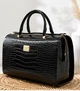 Жіноча сумка саквояж Dolce & Gabbana чорна лакова під крокодила Саквояж D&G 32*18*22 - зображення 1