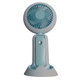 Настольный мини вентилятор с подставкой для телефона и LED подсветкой Mini Portable fan 3W, Голубой (1011154-LightBlue-2) - изображение 4