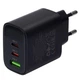 Сетевое зарядное устройство Borofone BA98A 2xUSB-C 30W + USB-A 18W LED-дисплей Black - изображение 7