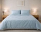 Постельное белье LARA сатин-страйп LUX light blue d13209р полуторный - изображение 1