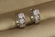Сережки колечки Xuping Jewelry три крупні каменя 1,2 см сріблясті - зображення 2