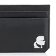 Кожаный картхолдер Karl Lagerfeld Paris с логотипом 1159863598 (Черный One Size) - зображення 2
