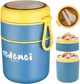 Термо ланч-бокс для супу та другого TeDeMei (710 мл) , двоярусний герметичний термоконтейнер із ложкою, з нержавіючої сталі - зображення 1