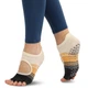 Носки для йоги с открытыми пальцами нескользящие трехцветные SP-Sport Yoga Socks 9813-2 размер 36-41 Black-Yellow-Beige - изображение 3