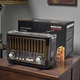 Портативное радио Golon FM AM SW Bluetooth USB SD с двумя фонариками Коричневое (68ОTB-XR) - изображение 1