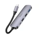 USB-хаб HOCO HB27 Type-C multi-function converter(HDTV+USB3.0+USB2.0*2+PD) Metal Gray - зображення 2