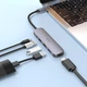 USB-хаб HOCO HB27 Type-C multi-function converter(HDTV+USB3.0+USB2.0*2+PD) Metal Gray - зображення 5