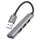 USB-хаб HOCO HB26 4 in 1 adapter(USB to USB3.0+USB2.0*3) Metal Gray - зображення 1
