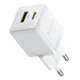 Мережевий зарядний пристрій Baseus Palm Fast Charger C+U 20W EU Moon White - зображення 5