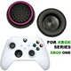Силиконовые накладки на аналоговые стики для геймпада Xbox Series X / S черные с малиновой окантовкой 2 шт - изображение 3
