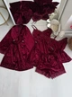 Пижама женская четверка: халат, ночная рубашка, майка, шорты Bettina Collection S Бордо - изображение 1