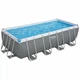 Каркасний басейн Bestway 56671-0 488х244х122 см прямокутний з чашею з ПВХ міцний сірий басейн для дачі та відпочинку з вбудованим зливним клапаном великий сімейний басейн для літнього сезону - изображение 2